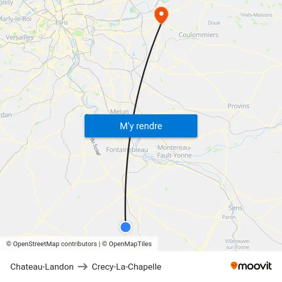 Chateau-Landon to Crecy-La-Chapelle map