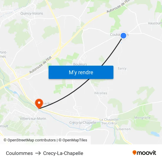 Coulommes to Crecy-La-Chapelle map