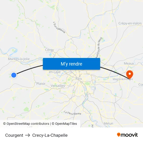 Courgent to Crecy-La-Chapelle map