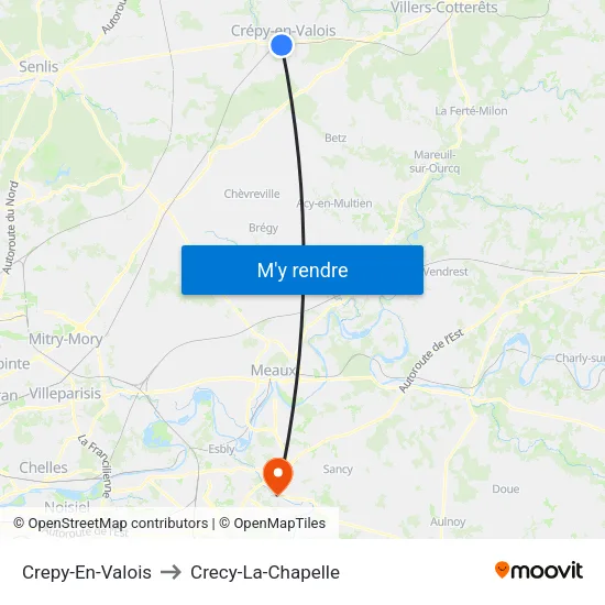 Crepy-En-Valois to Crecy-La-Chapelle map