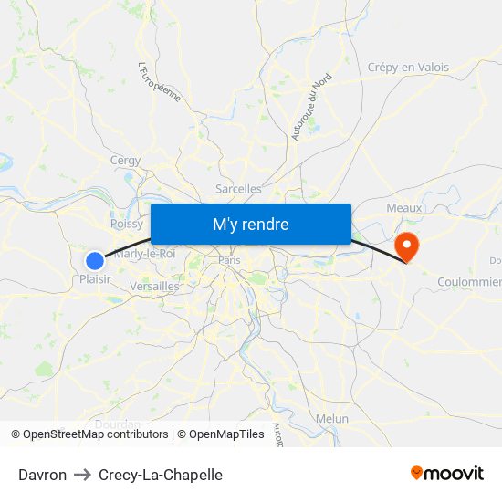 Davron to Crecy-La-Chapelle map