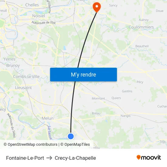 Fontaine-Le-Port to Crecy-La-Chapelle map