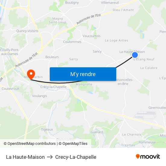 La Haute-Maison to Crecy-La-Chapelle map