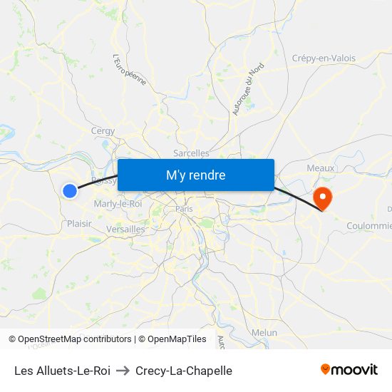 Les Alluets-Le-Roi to Crecy-La-Chapelle map