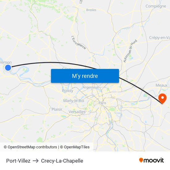 Port-Villez to Crecy-La-Chapelle map
