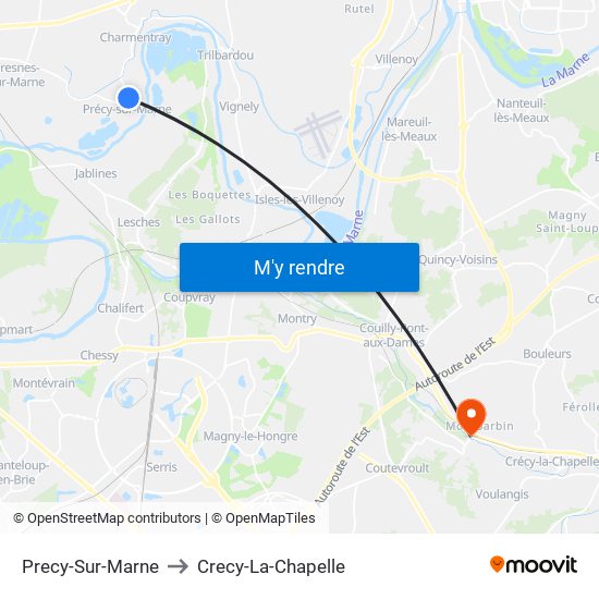 Precy-Sur-Marne to Crecy-La-Chapelle map