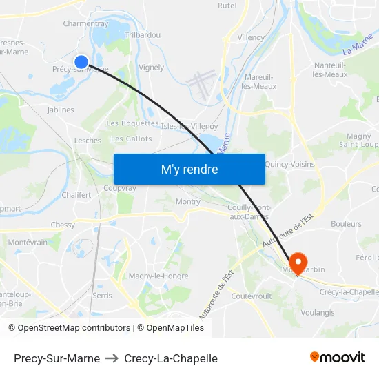 Precy-Sur-Marne to Crecy-La-Chapelle map
