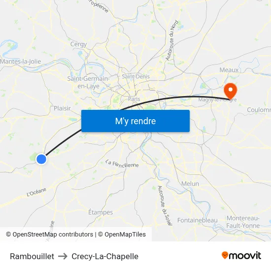 Rambouillet to Crecy-La-Chapelle map