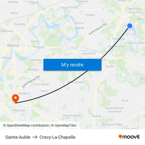 Sainte-Aulde to Crecy-La-Chapelle map