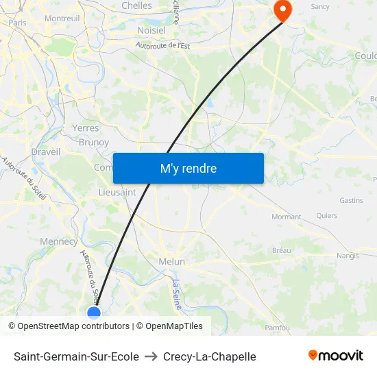 Saint-Germain-Sur-Ecole to Crecy-La-Chapelle map