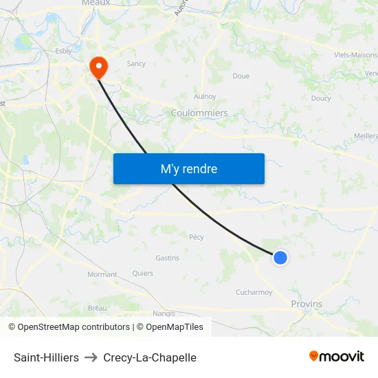 Saint-Hilliers to Crecy-La-Chapelle map