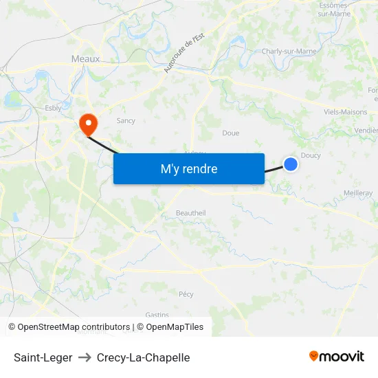 Saint-Leger to Crecy-La-Chapelle map