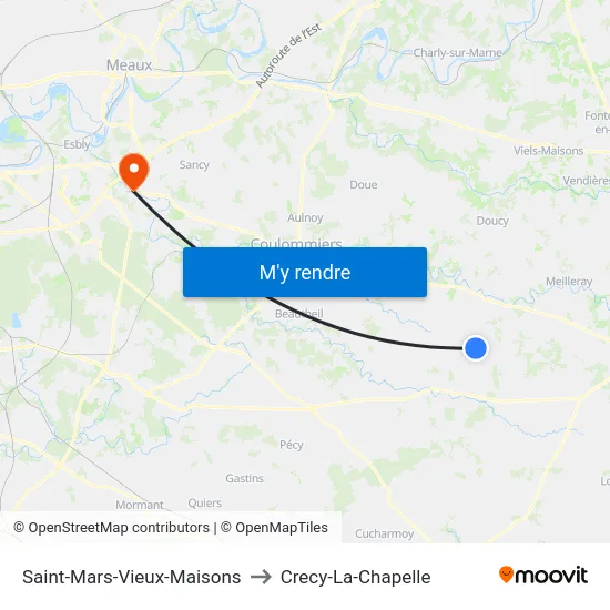 Saint-Mars-Vieux-Maisons to Crecy-La-Chapelle map