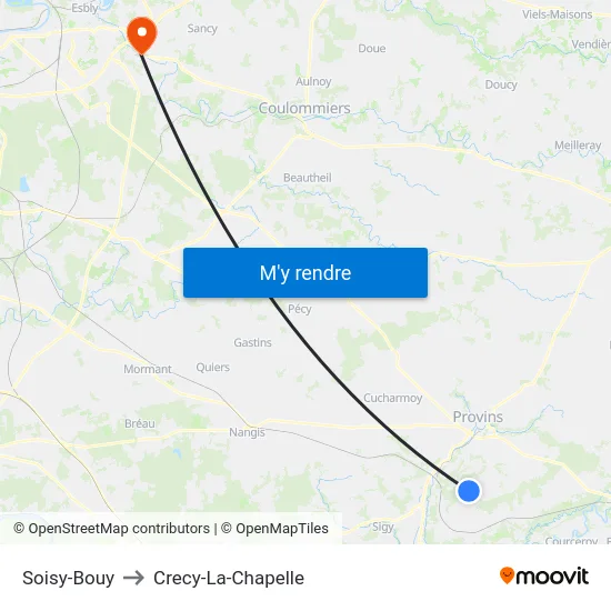 Soisy-Bouy to Crecy-La-Chapelle map