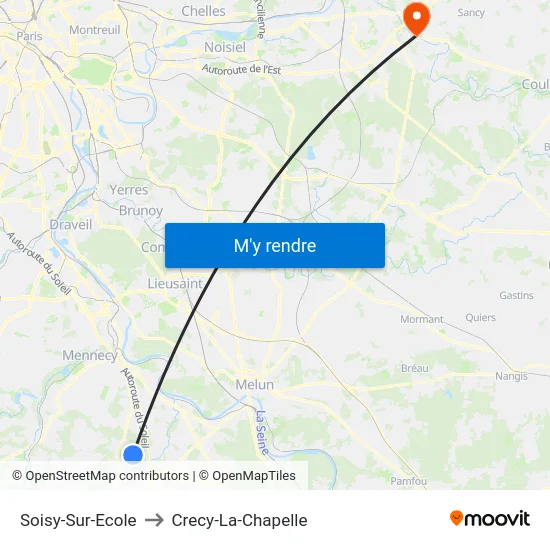 Soisy-Sur-Ecole to Crecy-La-Chapelle map