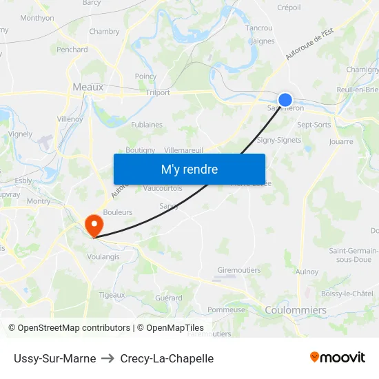 Ussy-Sur-Marne to Crecy-La-Chapelle map