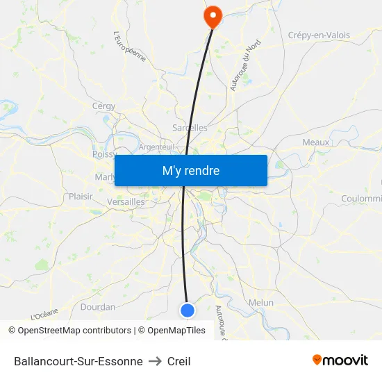 Ballancourt-Sur-Essonne to Creil map