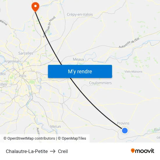 Chalautre-La-Petite to Creil map
