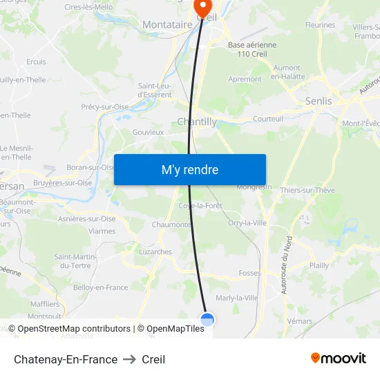 Chatenay-En-France to Creil map