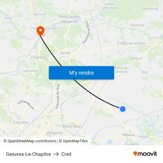 Gesvres-Le-Chapitre to Creil map