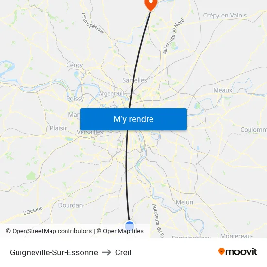 Guigneville-Sur-Essonne to Creil map