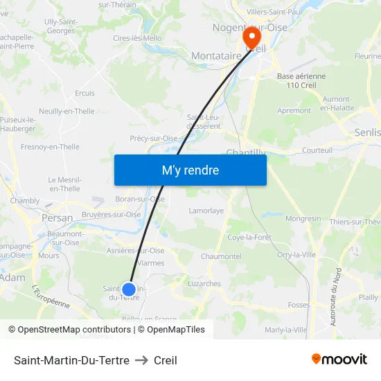 Saint-Martin-Du-Tertre to Creil map