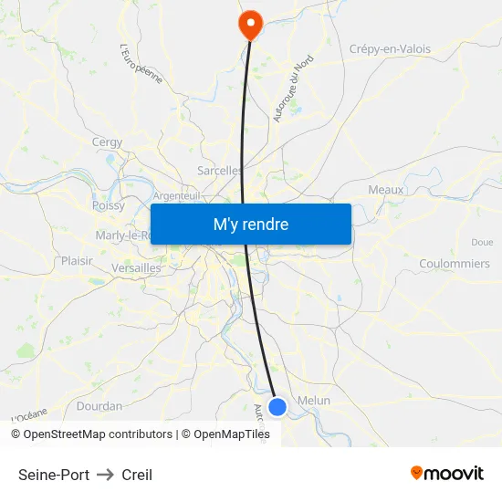 Seine-Port to Creil map