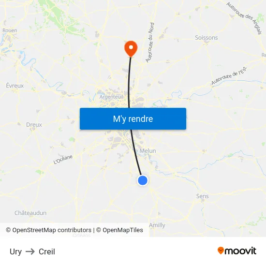 Ury to Creil map