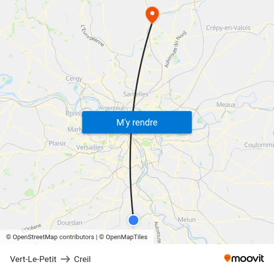 Vert-Le-Petit to Creil map