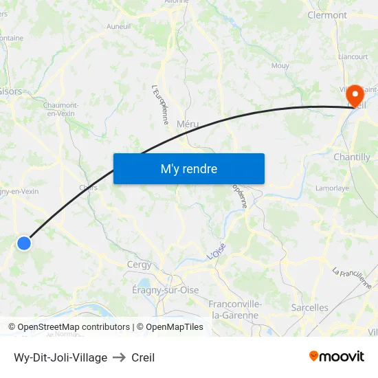 Wy-Dit-Joli-Village to Creil map
