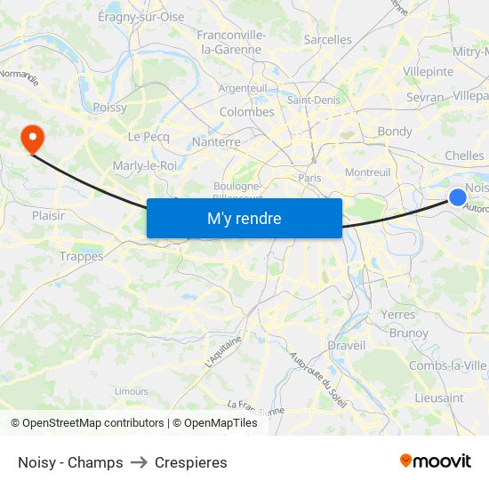 Noisy - Champs to Crespieres map