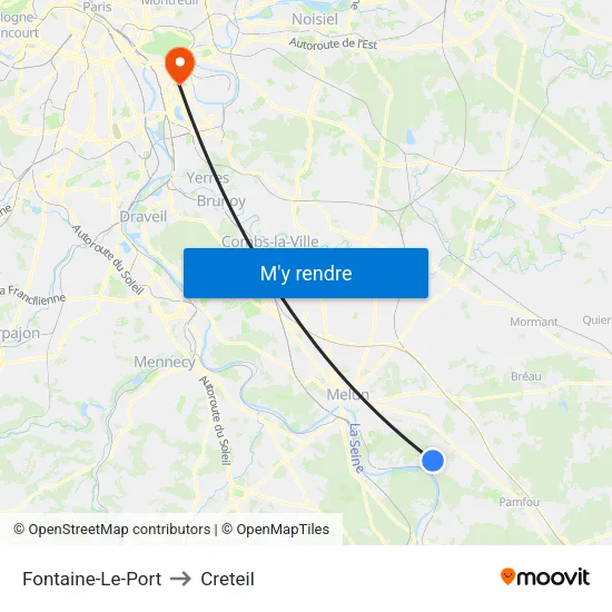 Fontaine-Le-Port to Creteil map