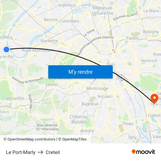 Le Port-Marly to Creteil map