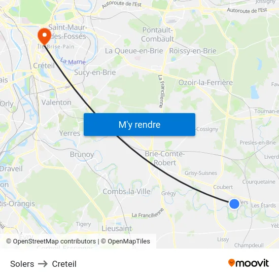 Solers to Creteil map