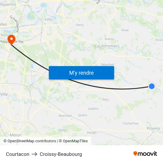 Courtacon to Croissy-Beaubourg map
