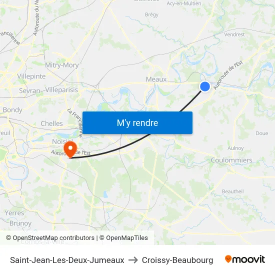 Saint-Jean-Les-Deux-Jumeaux to Croissy-Beaubourg map