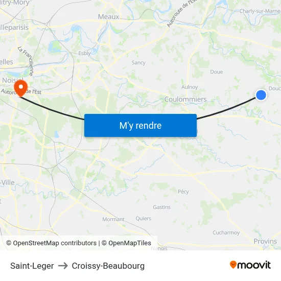 Saint-Leger to Croissy-Beaubourg map