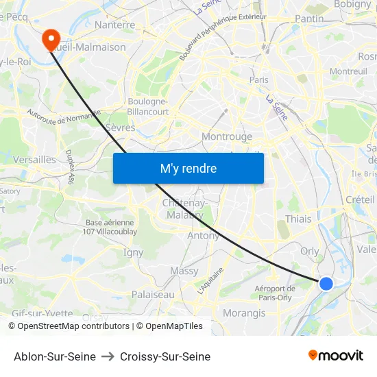 Ablon-Sur-Seine to Croissy-Sur-Seine map
