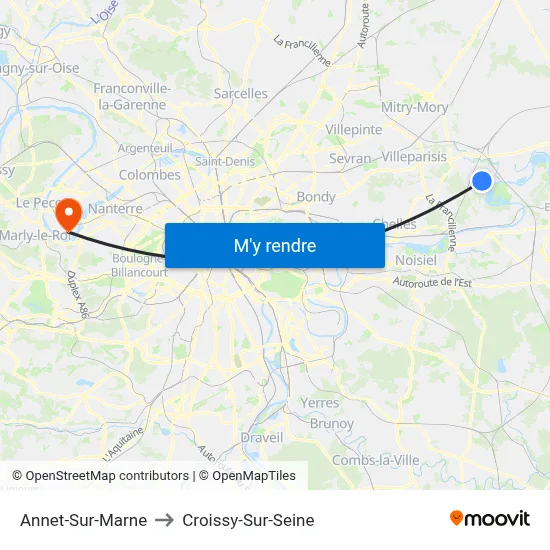 Annet-Sur-Marne to Croissy-Sur-Seine map