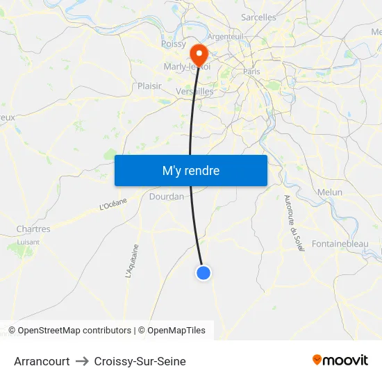 Arrancourt to Croissy-Sur-Seine map