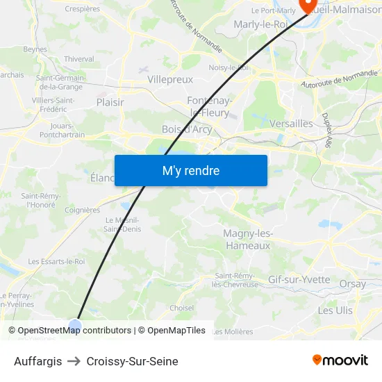 Auffargis to Croissy-Sur-Seine map