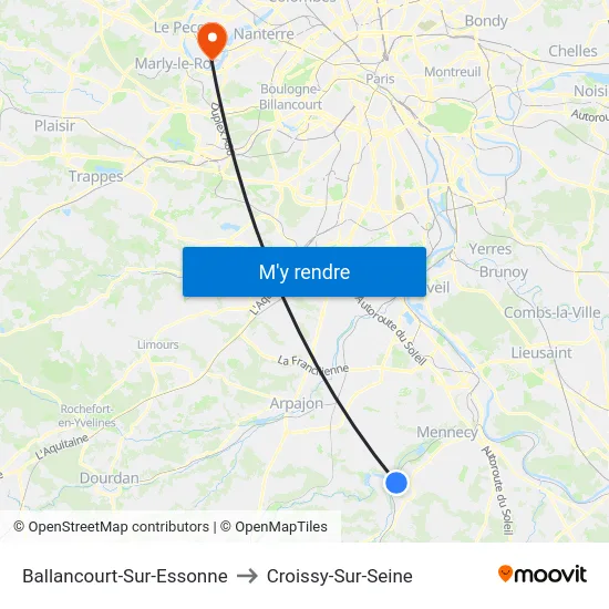 Ballancourt-Sur-Essonne to Croissy-Sur-Seine map