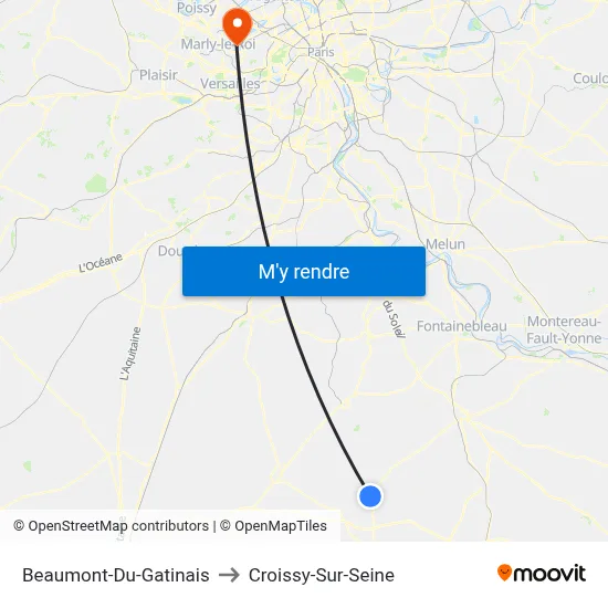 Beaumont-Du-Gatinais to Croissy-Sur-Seine map