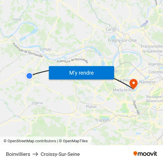 Boinvilliers to Croissy-Sur-Seine map
