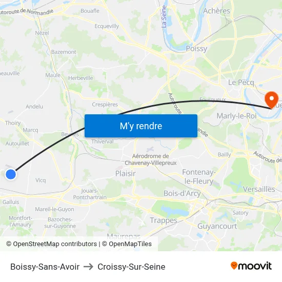Boissy-Sans-Avoir to Croissy-Sur-Seine map