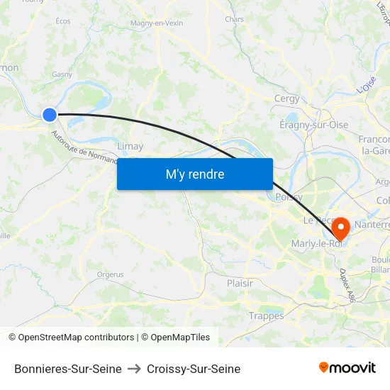 Bonnieres-Sur-Seine to Croissy-Sur-Seine map