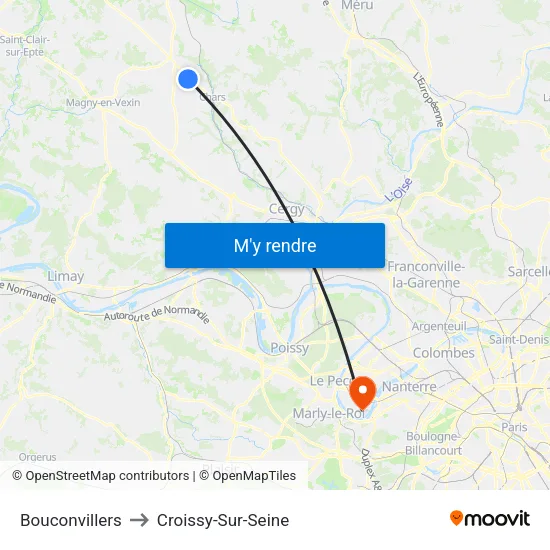 Bouconvillers to Croissy-Sur-Seine map