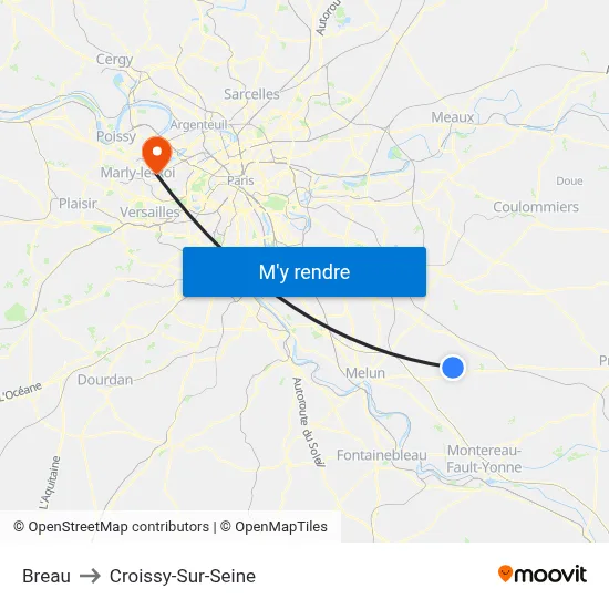 Breau to Croissy-Sur-Seine map