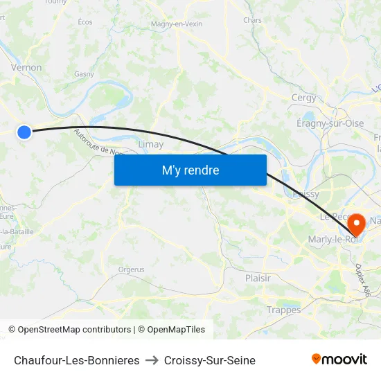 Chaufour-Les-Bonnieres to Croissy-Sur-Seine map