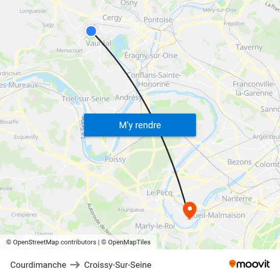 Courdimanche to Croissy-Sur-Seine map